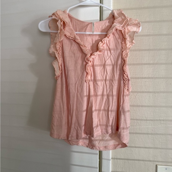 Anthropologie Peach Ruffled Blouse - Picture 6 of 9
